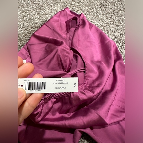 NWT Soma Satin Strappy Cami in Prism Purple Sleep Lounge Casual , size XXL - Picture 2 of 9